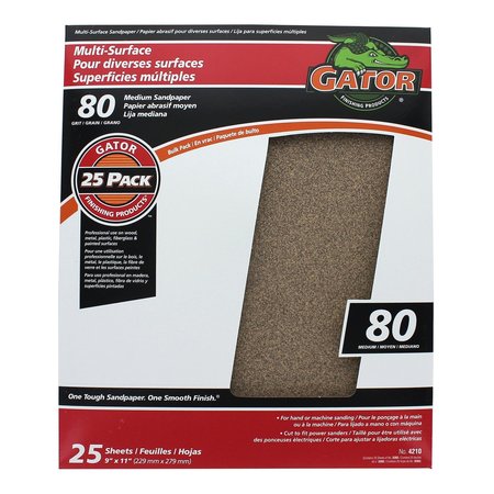 Gator Grit Gator 11 in. L X 9 in. W 80 Grit Aluminum Oxide All Purpose Sandpaper 3265